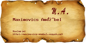 Maximovics Amábel névjegykártya
